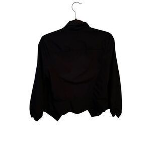 IRIS Los Angeles Black Open Front Cropped Blazer Jacket - Size L - Chic & Profes